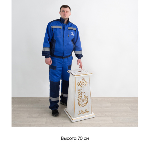 Подставка под хоругвь, крест, икону "Суздальская" белая с золотом (патина) фото 4