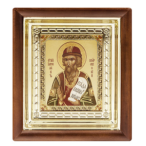 Икона благоверного князя Ярослава (Константина) Муромского, 18х20 см, деревянный киот (светлый киот)