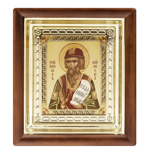 Икона благоверного князя Ярослава (Константина) Муромского, 18х20 см, деревянный киот