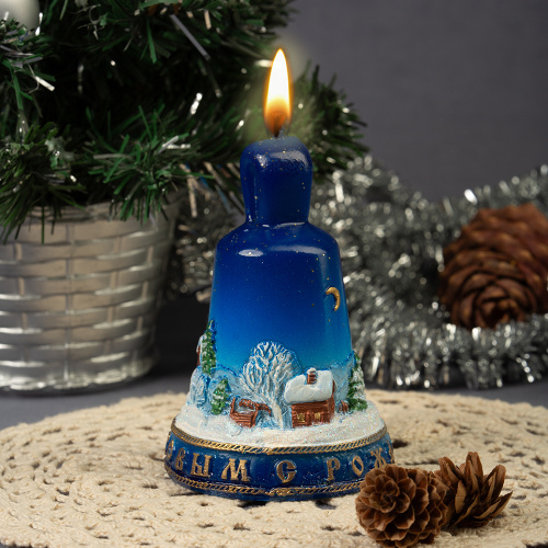 Свеча декоративная "Колокольчик рождественский", высота 10 см фото 2