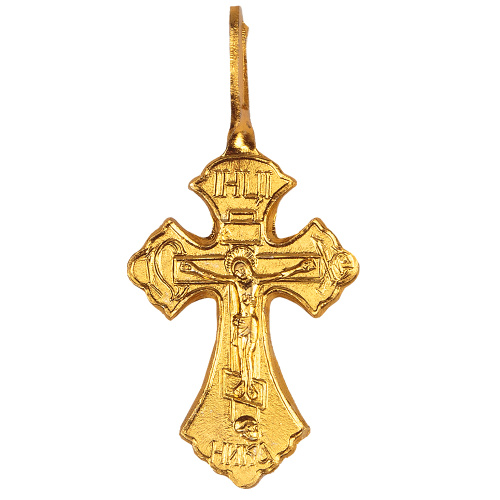 Нательный крестик №15, гальванический, 1,5х3,6 см, золотистый фото 6