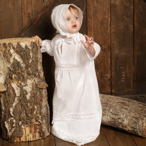 Рубашка для крещения "Дашенька" белая из батиста, размер в ассортименте фото 4 Рубашка для крещения "Дашенька" белая из батиста, размер в ассортименте фото 4
