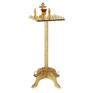 Панихидный стол на 36-50 свечей "Курский", позолоченный, колонна (на 36 свечей, краска)