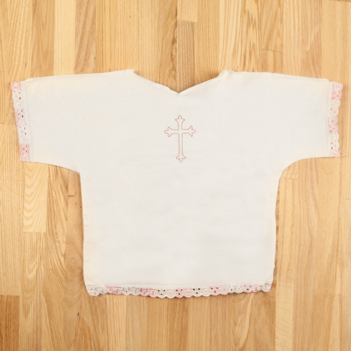 Рубашка для крещения белая, фланель, вышивка, размер 62-74 фото 8