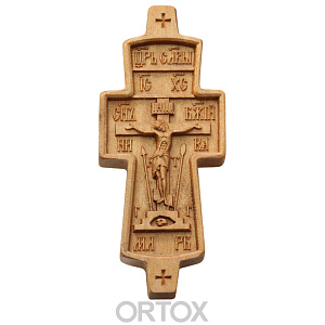 Крест параманный деревянный резной, 3,2х8 см (защитный лак)