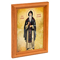 Икона преподобного Амвросия Оптинского в деревянной рамке, 12х1,5х17 см