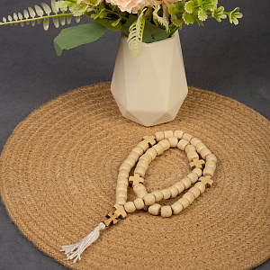 Четки из граба белые на 50 бусин (с деревянным крестиком)