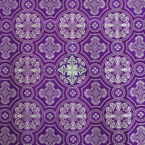 Пелена на престол комбинированная, фиолетовая с серебром, вышивка фото 4 Пелена на престол комбинированная, фиолетовая с серебром, вышивка фото 4