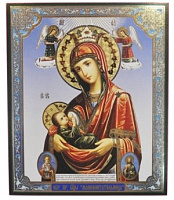 Икона Божией Матери "Млекопитательница", 15х18 см, бумага, УФ-лак
