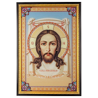 Икона большая храмовая "Спас Нерукотворный", 80х117 см, УФ-печать на стекле, №1, У 88-0001