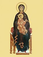 Купить богородица с младенцем на троне, каноническое письмо, сп-0863