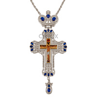 Крест наперсный латунный с цепью, 8х18,5 см, У-0046