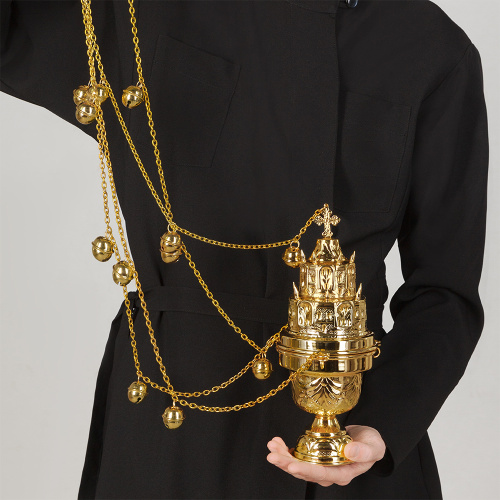 Кадило № 36, латунь, покрытие под золото, 13х27 см фото 6 Кадило № 36, латунь, покрытие под золото, 13х27 см фото 6