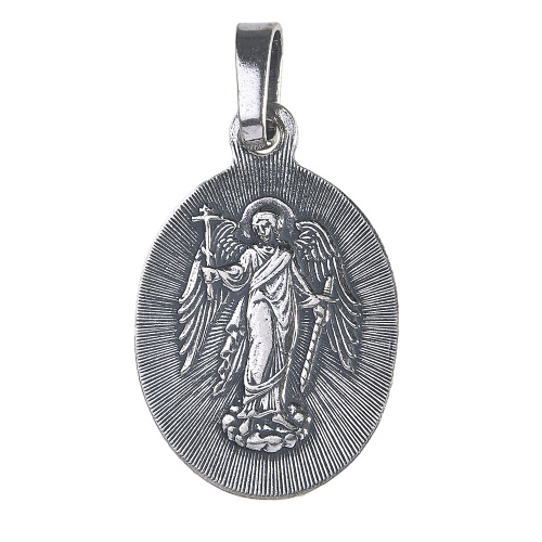 Образок мельхиоровый с ликом праведной Анны Пророчицы, серебрение фото 3