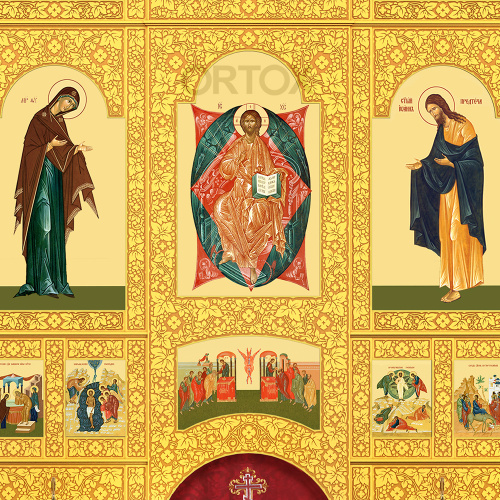 Иконостас "Суздальский" четырехъярусный, позолоченный, 608х637х25,4 см фото 8