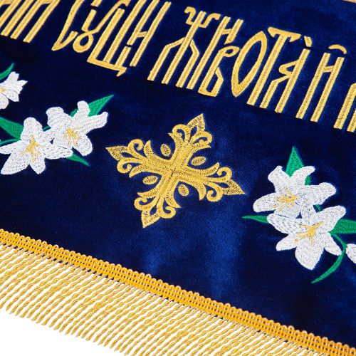 Плащаница "Успение Пресвятой Богородицы", бархат, 166х106 см фото 6