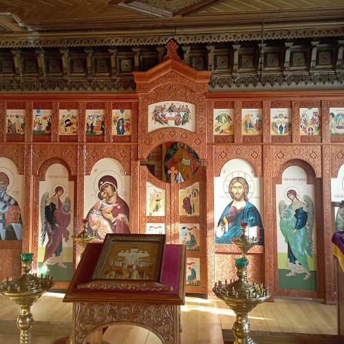 Иконостас деревянный "Суздальский" двухъярусный, цвет "кипарис", 608х378х25,4см фото 13