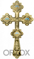 Крест напрестольный латунный, эмаль, 15x26,5 см, У-0562