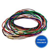 Гайтан греческий шелковый, микс (замок закрутка), 60 см (упаковка 50 шт.)