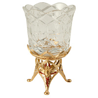 Лампада настольная из ювелирного сплава, позолота, эмаль, высота 10 см