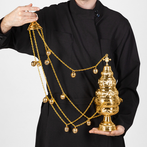 Кадило № 42, латунь, покрытие под золото, 14х32 см фото 6 Кадило № 42, латунь, покрытие под золото, 14х32 см фото 6