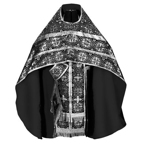 Иерейское облачение, шелк "Горненский", черное с серебром