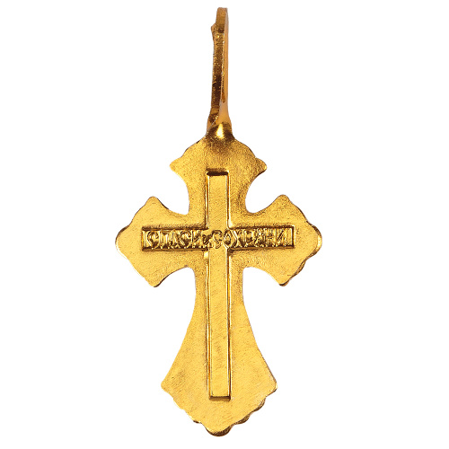 Нательный крестик №15, гальванический, 1,5х3,6 см, золотистый фото 7