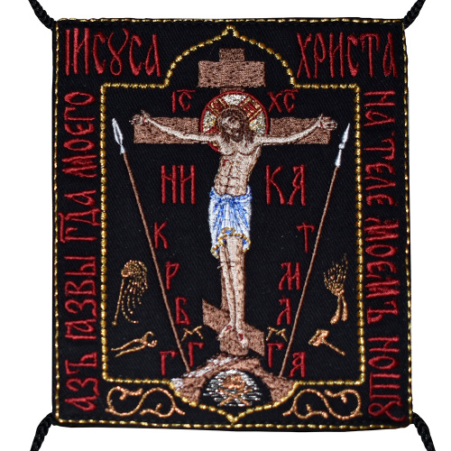 Параман монашеский с вышивкой, двунитка, 14х15,5 см