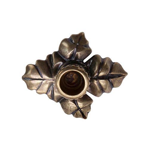 Подсвечник настольный литой "Дубовый лист", бронза, 3,5х2,5х1,5 см фото 2