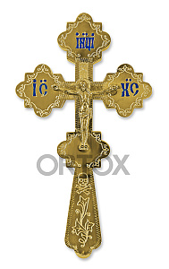 Крест напрестольный "Вифлеемский", эмаль, гравировка, 15x26 см (латунь)