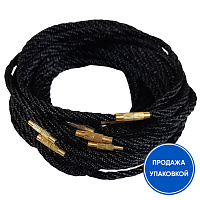 Гайтан греческий черный толстый (замок закрутка), упаковка 10 шт.