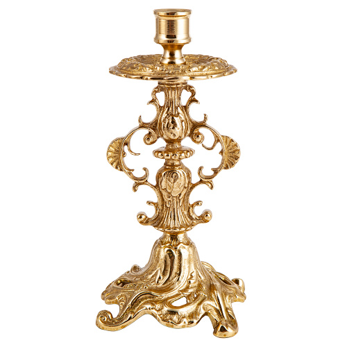 Подсвечник напрестольный, латунь, 12х21 см Подсвечник напрестольный, латунь, 12х21 см