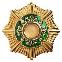 Мощевик накладной из ювелирного сплава в позолоте с эмалью, Ø 65/16 мм