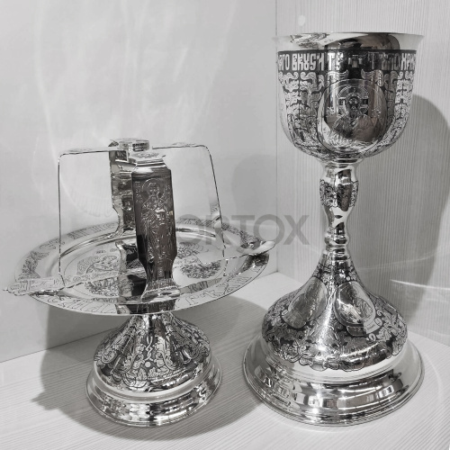 Евхаристический набор из серебра, гравировка фото 6