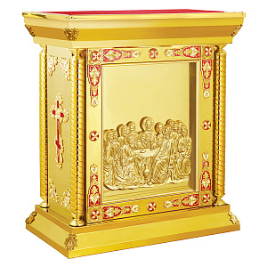 Облачение на престол "Гефсиманское" приставное, эмаль, 90х50х107 см (красная ткань, композит)