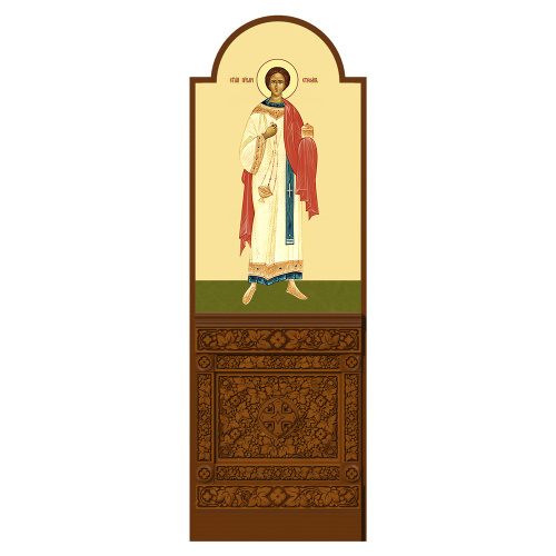 Диаконская дверь для "Романовского" иконостаса, цвет "кипарис", 220х70х10 см фото 2