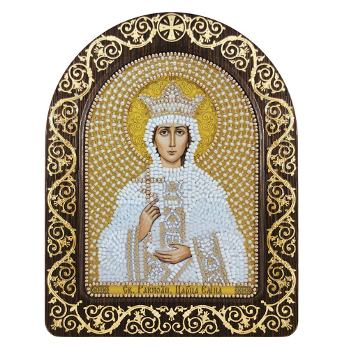 Набор для вышивания бисером "Икона равноапостольной царицы Елены Константинопольской", 13,5х17 см, с фигурной рамкой