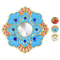 Мощевик врезной, цинковый сплав, эмаль, синие камни, Ø 68/22 мм