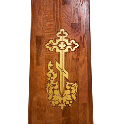 Подставка под хоругвь, крест, икону "Суздальская", цвет "кипарис" с золотом (поталь) фото 8
