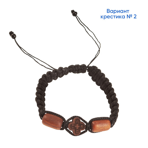 Браслет плетеный с крестиком из самшита №1 фото 2