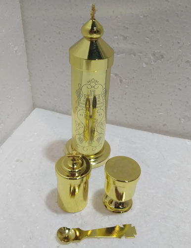 Дароносица с потиром, сосудом и лжицей, высота 15 см, №2, У 55-0053 фото 2