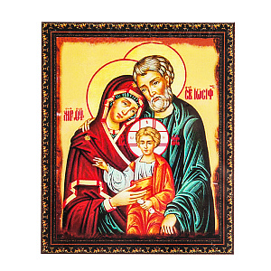 Алмазная мозаика "Икона "Святое семейство" на подрамнике, 27х33 см (16 цветов страз)
