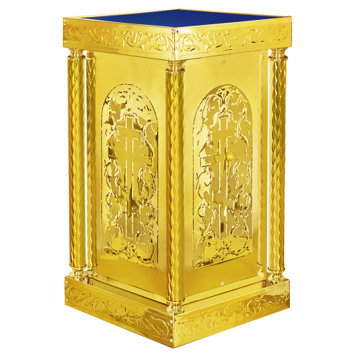 Подставка церковная "Иерусалимская" с колоннами, чеканка, 50х50х90 см фото 2