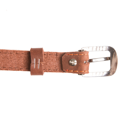 Ремень женский кожаный коричневый с молитвой Честному Кресту и Иисусовой молитвой, ширина 1,8 см, с  фото 9