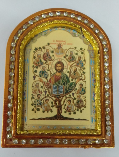 Икона настольная Спасителя "Лоза Истинная", пластиковая рамка, 6,4х8,6 см, У-0835 фото 3