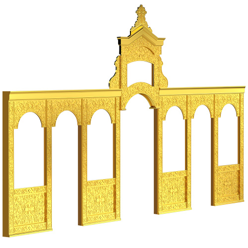 Иконостас деревянный "Суздальский" одноярусный, цвет "золото", 608х378х25,4 см фото 4