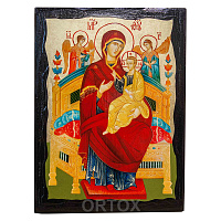 Икона Божией Матери "Всецарица", 17х23 см, ольха, золочение