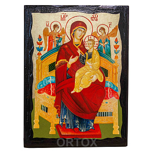 Икона Божией Матери "Всецарица", 17х23 см, ольха, золочение (золочение)