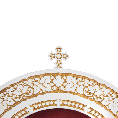 Архиерейский трон "Владимирский" белый с золотом (патина), 104х70х149 см фото 9