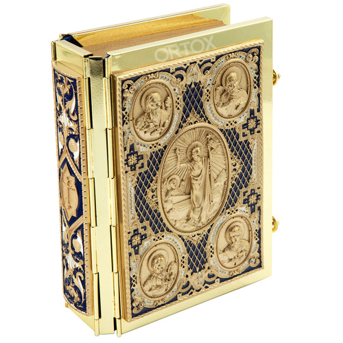 Евангелие требное малое, полный оклад "под золото", эмаль, 12х16 см фото 3
